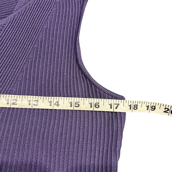 Peruvian Connection Purple Ribbed Knit Geometric Sleeveless Dress Size Medium - Picture 9 of 12